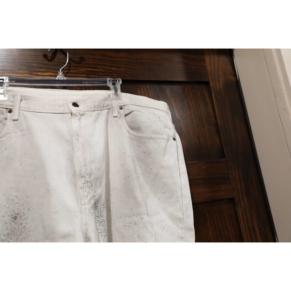 Levi Shorts Mens 40 White Distressed Paint Splatter - Picture 4 of 16